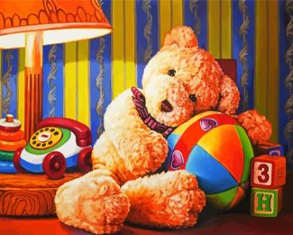 Teddy Bear Cuddling diamond painting