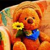 Teddy Bear Holding Flower diamond painting