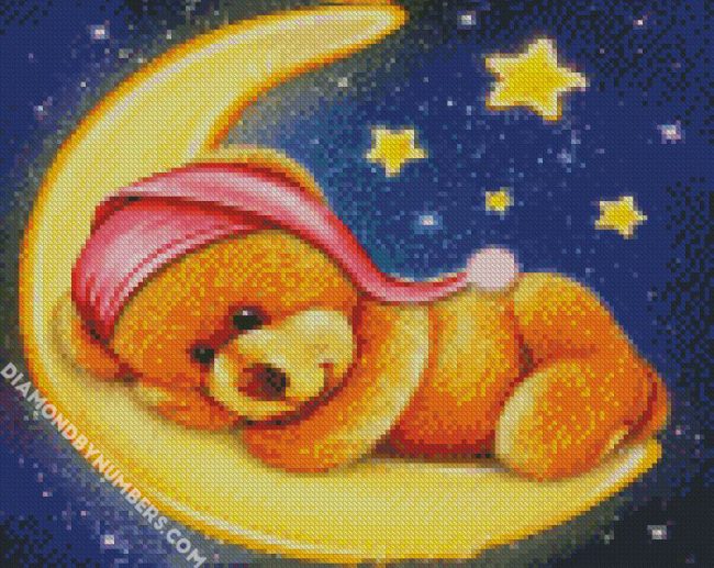 Teddy Bear On Moon diamond painting