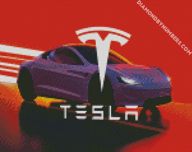 Tesla Car diamond painting