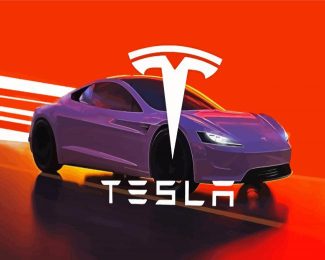 Tesla Car diamond painting