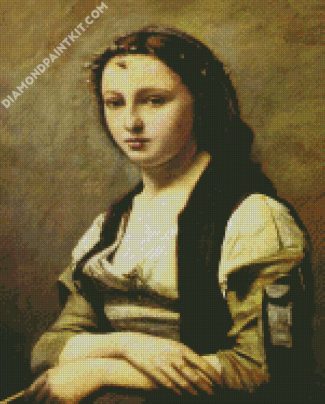 The Woman With A Pearl By Corot diamond painting