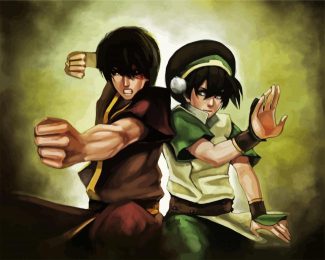 Toph Beifong And Zuko diamond painting