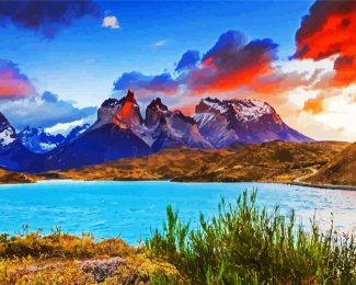 Torres Del Paine National Park Chile View diamond painting