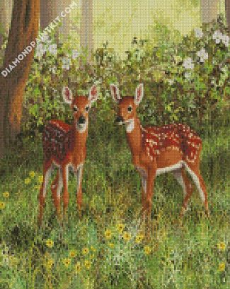 Twin fawn diamond paintings