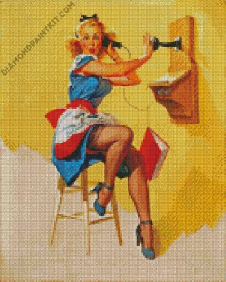 Vintage Pin Up Girl diamond painting