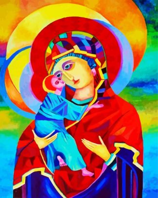 Virgin Mary And Kid diamond painting