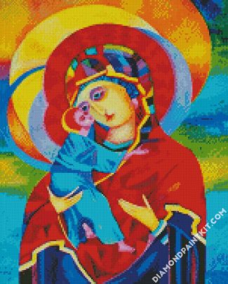 Virgin Mary And Kid diamond painting