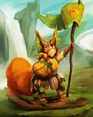 Warrior Squirrel diamond painting