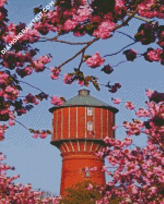 Wasserturm Elmshorn blossoms diamond paintings