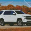 White Chevrolet Tahoe diamond painting