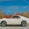 White Ford Mustang Car diamond paintings