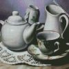 White Teapot And Cups diamond painting