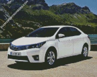 White Toyota Car diamond painting