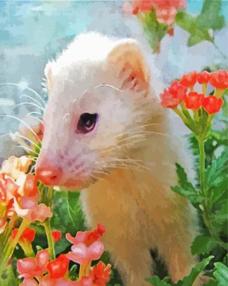 White ferret diamond painting