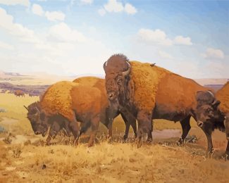 Wild Buffaloes diamond painting