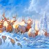 Wild Elk In Snow diamond painting