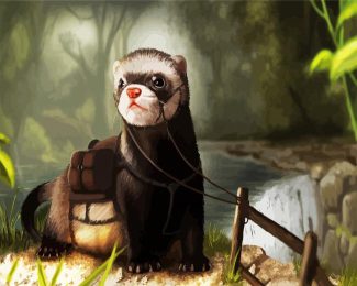 Wild ferret diamond painting