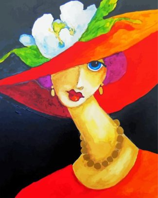 Woman In Sunhat Art diamond painting