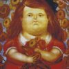 Woman With Flowers Fernando Botero diamond paintings