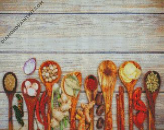 Wooden Spoons Herbs diamond painting