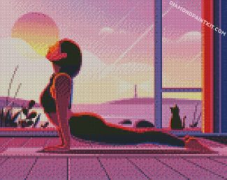 Yoga Girl Illustration diamond paintings