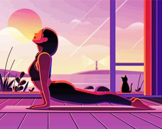 Yoga Girl Illustration diamond painting