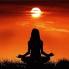 Yoga Girl Silhouette Sunset diamond painting