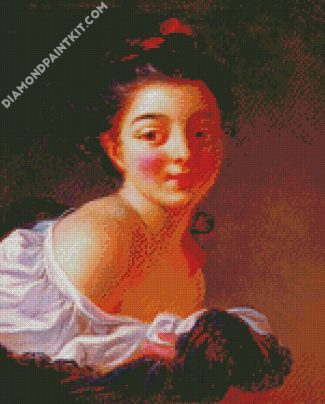 Young Woman With Brown Hair By Fragonard diamond painting