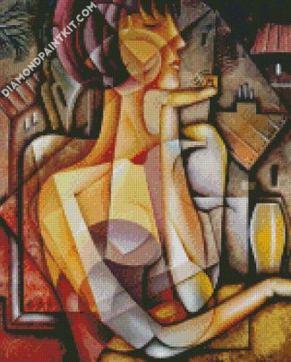 Abstract Cubism Lady diamond painting