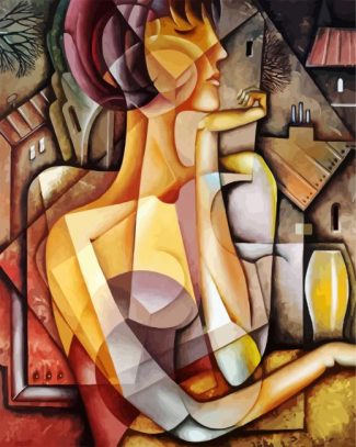 Abstract Cubism Lady diamond painting