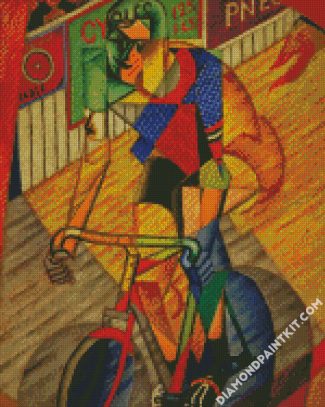 abstract cyclist diamond paintings