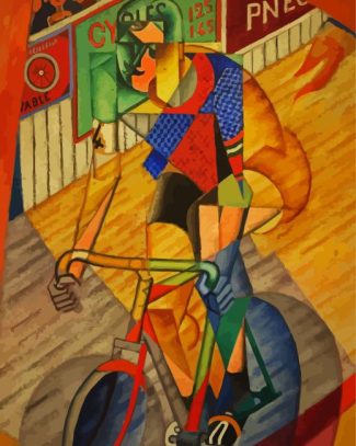 abstract cyclist diamond painting