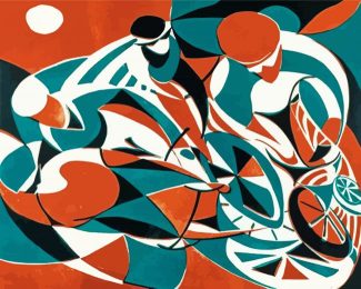 abstract cyclists diamond painting