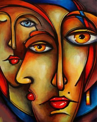 Abstract Faces Art diamond painting