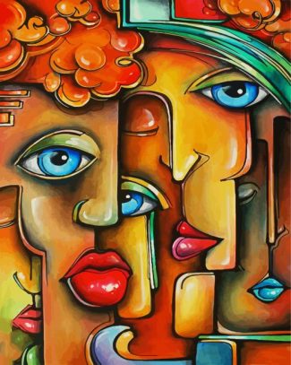 Abstract Faces Cubism diamond painting