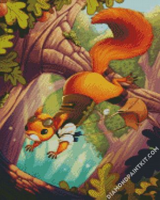 Adventurous Squirrel diamond painting