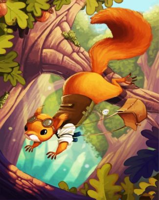 Adventurous Squirrel diamond painting