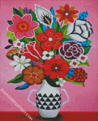 Aesthetic Beautiful Vase Of Flowers diamond painting