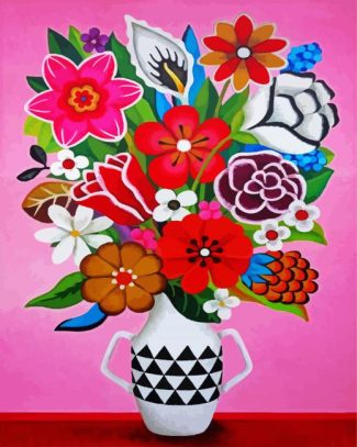 Aesthetic Beautiful Vase Of Flowers diamond painting