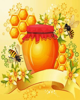 aesthetic bees and honey diamond painting