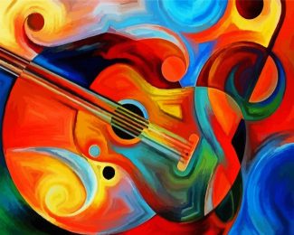 Aesthetic Colorful Guitar diamond painting