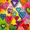 aesthetic colroful hearts diamond painting