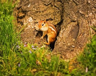 Aesthetic Cute Chipmunk diamond painting