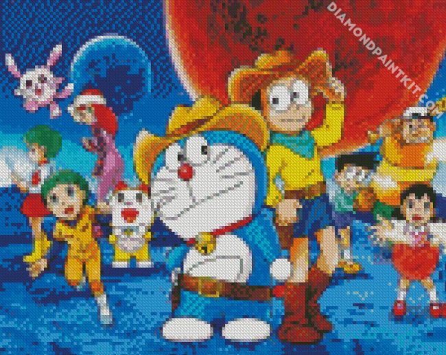 Aesthetic Doraemon diamond painting