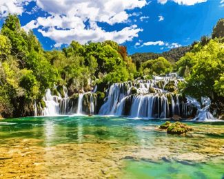 Aesthetic Krka National Park Croatia diamond painting