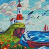 Aesthetic Lighthouse Illistration diamond painting