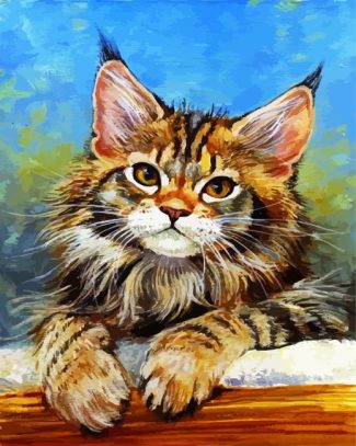 Aesthetic Maine Coon Cat diamond painting