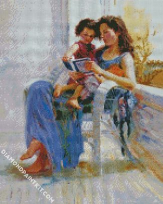 aesthetic mother and daughter diamond paintings