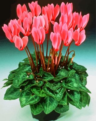 aesthetic pink cyclamen diamond painting